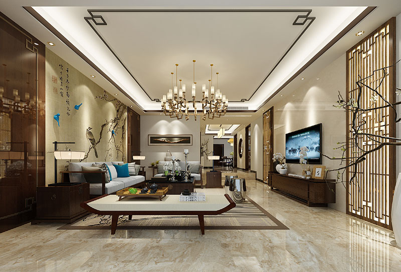 客廳中式住宅裝修設(shè)計 